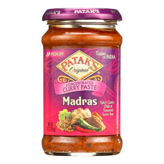 Pataks Curry Paste - Concentrated - Madras - Medium - 10 oz - case of 6