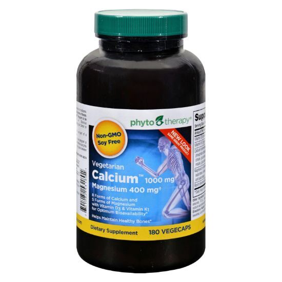 Phyto-Therapy Vegetarian Calcium with Magnesium - 180 Capsules