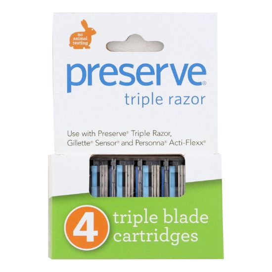 Preserve Triple Blade Refills - Case of 6 - 4 Packs