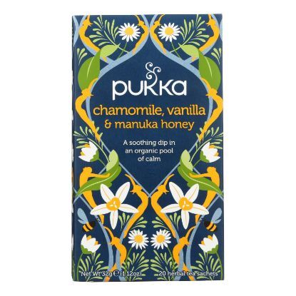 Pukka Herbal Teas Tea - Organic - Chamomile Vanilla and Manuka Honey - 20 Bags - Case of 6