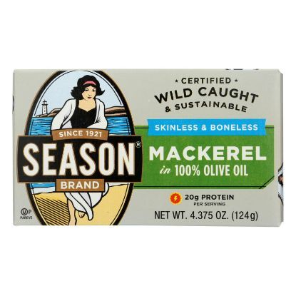 Season Brand Mackerels - Fillets - in Olive Oil - 4.375 oz - case of 12