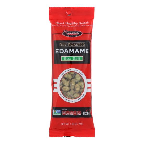Seapoint Farms Edamame - Dry Roasted - Lightly Salted - 1.58 oz - Case of 12