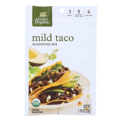 Simply Organic Mild Taco Seasoning Mix - Case of 12 - 1 oz.