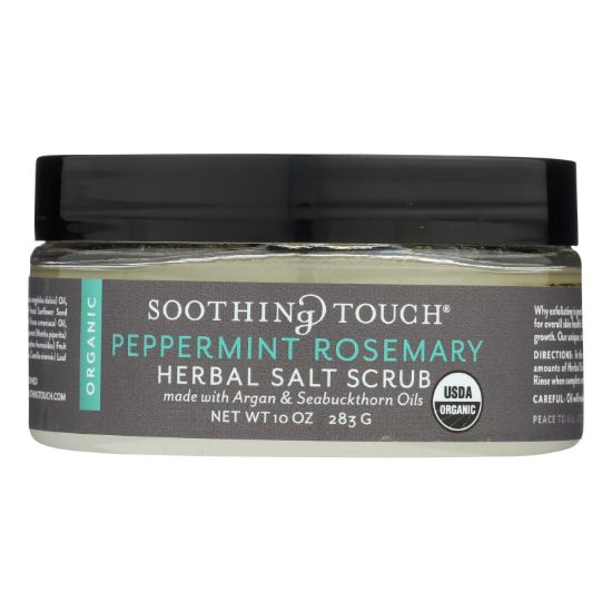 Soothing Touch Scrub - Organic - Salt - Herbal - Peppermint Rosemary - 10 oz