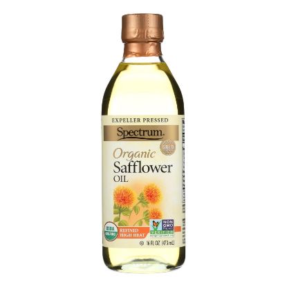 Spectrum Naturals High Heat Refined Organic Safflower Oil - Case of 12 - 16 Fl oz.