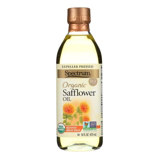 Spectrum Naturals High Heat Refined Organic Safflower Oil - Case of 12 - 16 Fl oz.