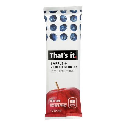 That's It Fruit Bar - Apple and Blueberry - Case of 12 - 1.2 oz