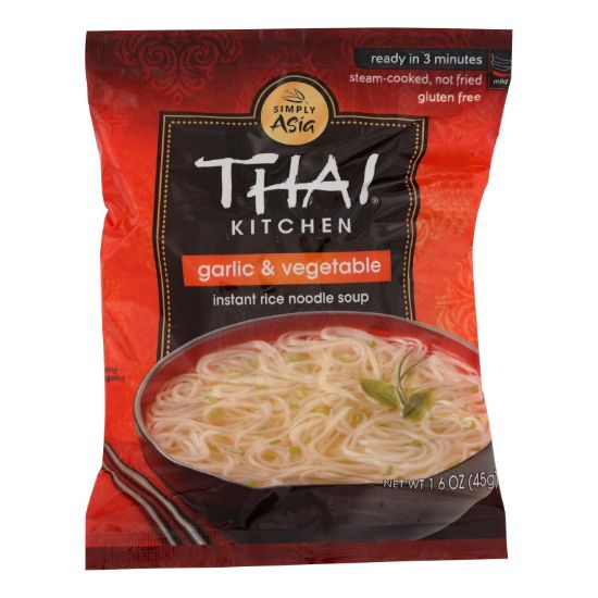 Thai Kitchen Instant Rice Noodle Soup - Garlic and Vegetable - Mild - 1.6 oz - Case of 6