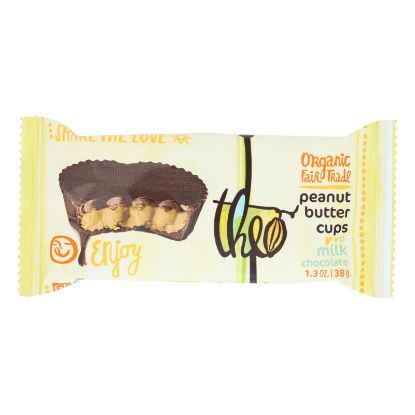 Theo Chocolate Peanut Butter Cups - Milk Chocolate - 1.3 oz - Case of 12