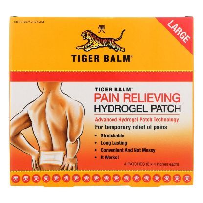 Tiger Balm Large Patches - Advanced Hydrogel Patches- 4 Packs, 8 x 4 in