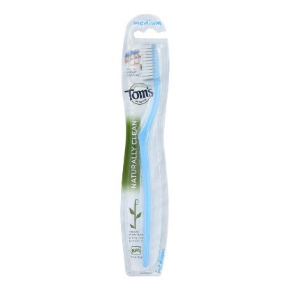 Tom's of Maine Toothbrush - Naturally Clean - Adult - Medium - 1 Count - Case of 6