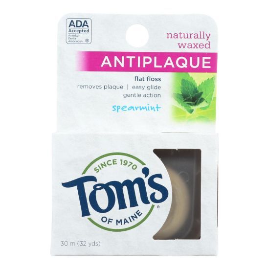 Tom's of Maine Antiplaque Flat Floss Waxed Spearmint - 32 Yards - Case of 6