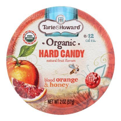 Torie and Howard Organic Hard Candy - Blood Orange and Honey - 2 oz - Case of 8
