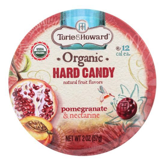 Torie and Howard Organic Hard Candy - Pomegranate and Nectarine - 2 oz - Case of 8