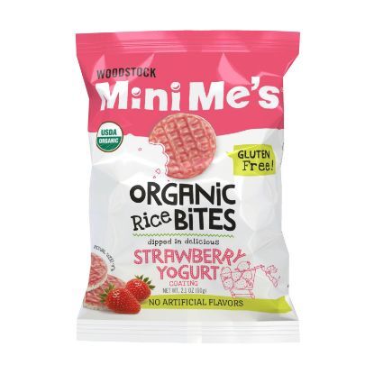 Woodstock Rice Bites - Organic - Mini Me's - Strawberry Yogurt - 2.1 oz - case of 8