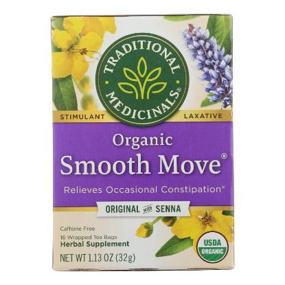 Traditional Medicinals Organic Smooth Move Herbal Tea - 16 Tea Bags - Case of 6