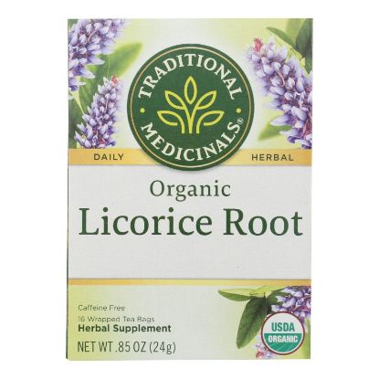 Traditional Medicinals Organic Licorice Root Herbal Tea - 16 Tea Bags - Case of 6