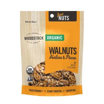 Woodstock Organic Walnuts - Halves & Pieces - Case of 8 - 5.5 oz.