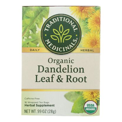 Traditional Medicinals Tea - Organc - Hrbl - Dndln Leaf Rt - 16 ct - 1 Case