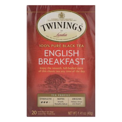 Twining's Tea English Breakfast Tea - Black Tea - Case of 6 - 20 Bags