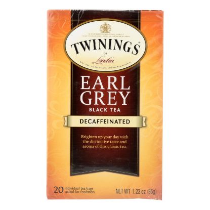 Twining's Tea Earl Grey Tea - Decaffeinated - Case of 6 - 20 Bags