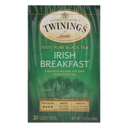 Twining's Tea Breakfast Tea - Irish - Case of 6 - 20 Bags