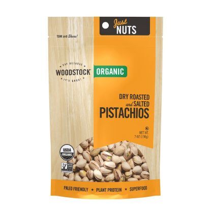 Woodstock - Organic Roasted Salted Pistachios - Case of 8 - 7 oz.