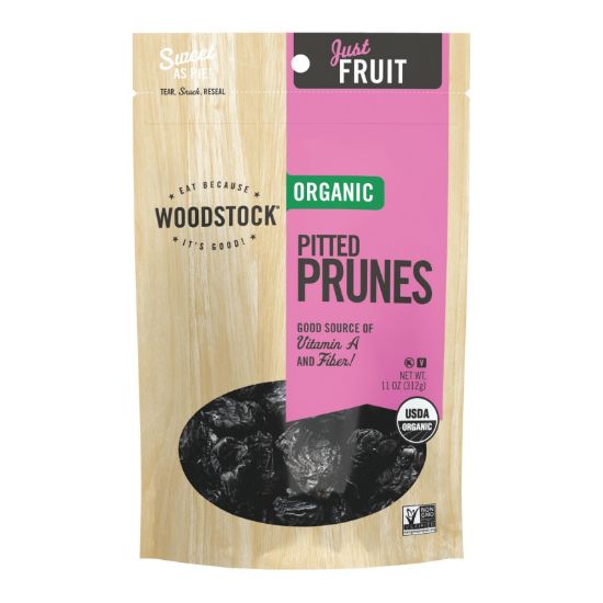 Woodstock Organic California Prunes - Pitted - Case of 8 - 11 oz.