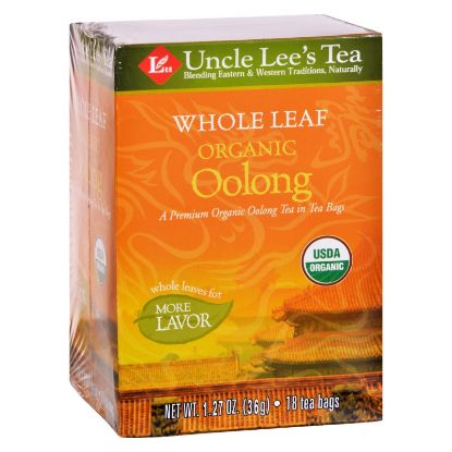 Uncle Lee's Tea 100% Organic Oolong Tea Whole Leaf - Case of 12 - 18 Bag