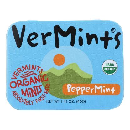 VerMints Breath Mints - All Natural - PepperMint - 1.41 oz - Case of 6