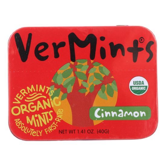 VerMints Breath Mints - All Natural - CinnaMint - 1.41 oz - Case of 6
