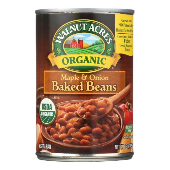 Walnut Acres Organic Baked Beans - Maple and Onion - Case of 12 - 15 oz.