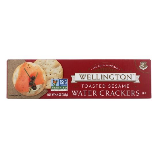 Wellington Toasted Sesame - Water Cracker - Case of 12 - 4.4 oz.