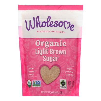 Wholesome Sweeteners Sugar - Organic - Light Brown - 24 oz - case of 6