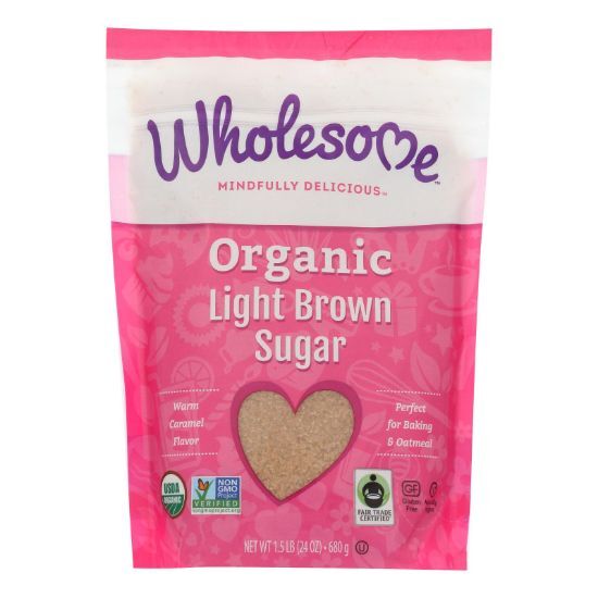 Wholesome Sweeteners Sugar - Organic - Light Brown - 24 oz - case of 6