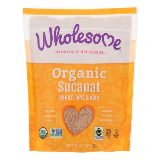 Wholesome Sweeteners Dehydrated Cane Juice - Organic - Sucanat - 2 lbs - case of 12