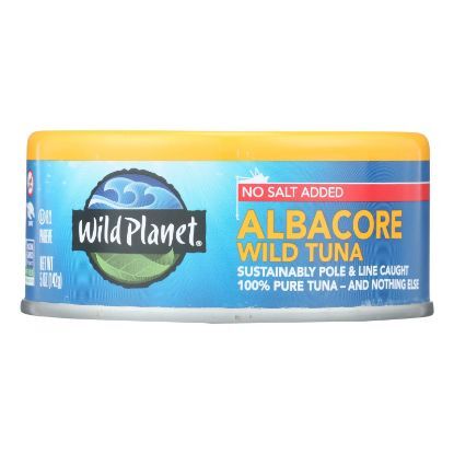Wild Planet Wild Albacore Tuna - No Salt Added - Case of 12 - 5 oz.