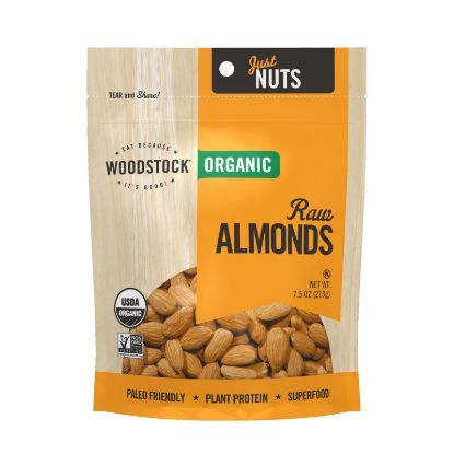 Woodstock Organic Almonds - Raw - Case of 8 - 7.5 oz.