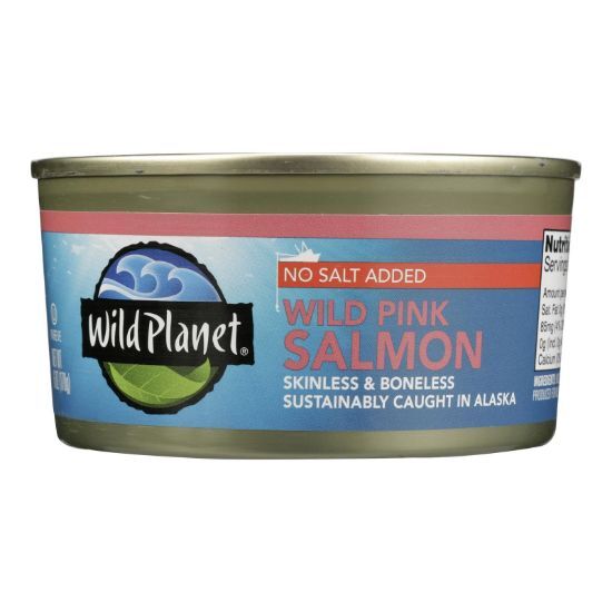 Wild Planet Wild Alaskan Pink Salmon - No Salt Added - Case of 12 - 6 oz.