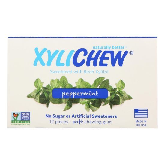 Xylichew Gum - Peppermint - Counter Display - 12 Pieces - 1 Case