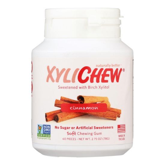 Xylichew Gum - Cinnamon - Jar - 60 Pieces - 1 Case