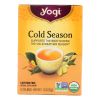 Yogi Organic Cold Season Herbal Tea Caffeine Free - 16 Tea Bags - Case of 6