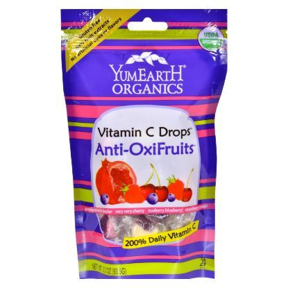 Yummy Earth Organic Vitamin C Drops - Anti-Oxifruits - Case of 6 - 3.3 oz