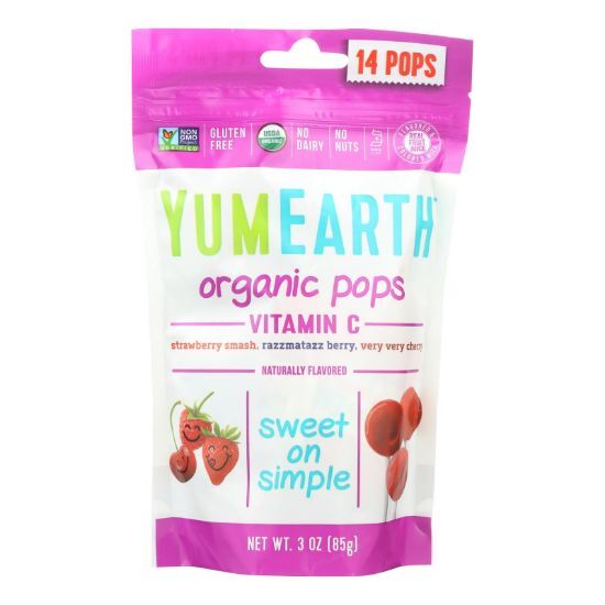 Yummy Earth Organic Vitamin C Pops - 3 oz - Case of 6