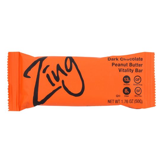 Zing Bars - Nutrition Bar - Chocolate Peanut Butter - 1.76 oz Bars - Case of 12