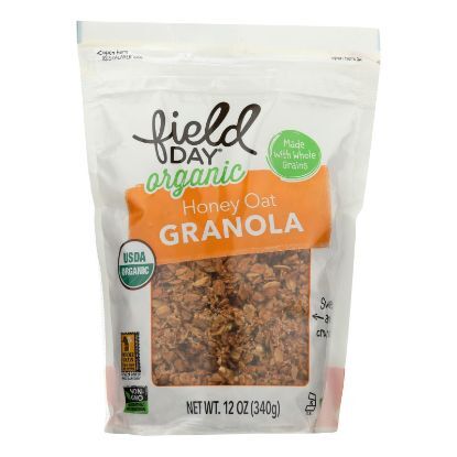 Field Day Organic Honey Nut O's Whole Grain Cereal - Grain Cereal - Case of 6 - 12 oz.