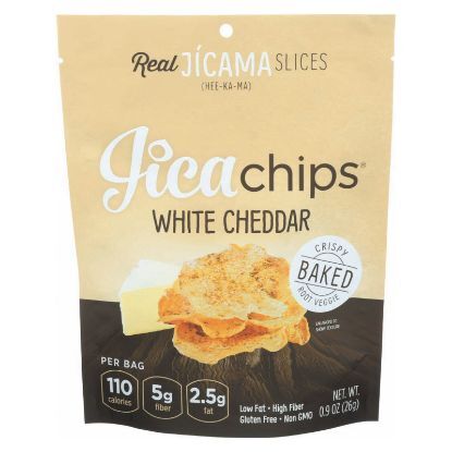 Jicachips Jicama Chips - White Cheddar - Case of 8 - 0.9 oz.