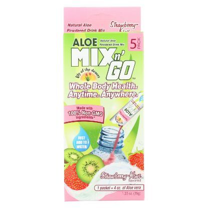 Lily of The Desert Mix N'Go Aloe Drink - Strawberry and Kiwi - Case of 10
