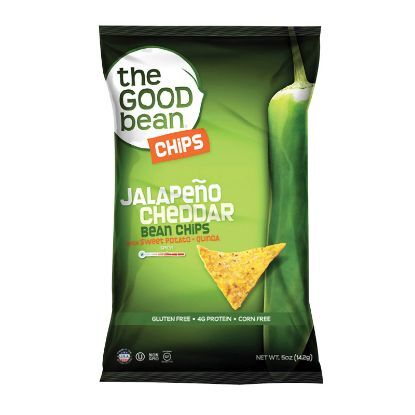 The Good Bean Chips with Sweet Potato and Quinoa - Jalapeno Cheddar - Case of 12 - 5 oz.