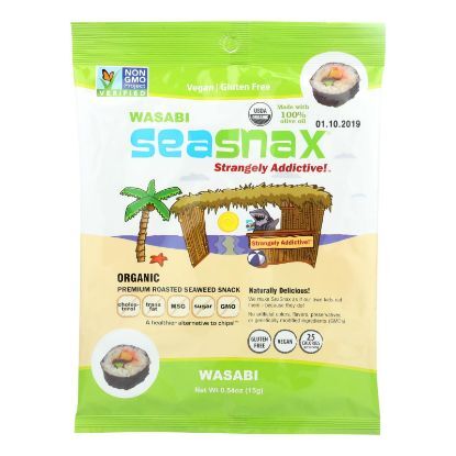 Seasnax Wasabi Single - 5 Full Sheets - Case of 16 - 0.54 oz.